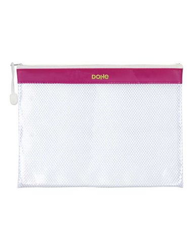 Dohe - Sac PVC Zippé - 32x24mm - Idéal pour Documents A4 - Résistant et Durable