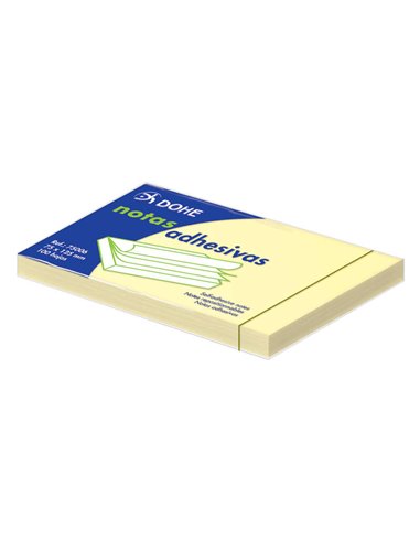 Dohe - Bloc de 100 Notes Autocollantes 75x125mm - Jaune