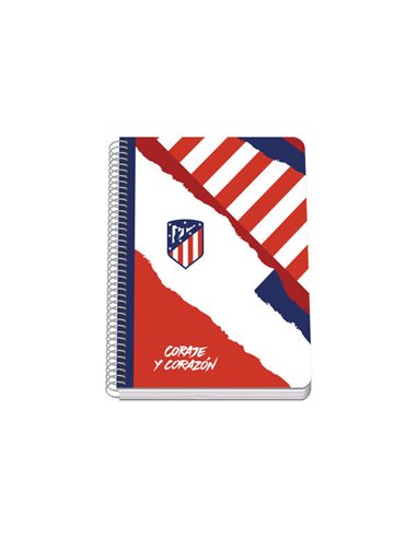 Dohe - Atletico de Madrid Cahier à Spirale Courage et Coeur Couverture Rigide - Format A5 de 80 Feuilles 90gr - Feuilles Quadril