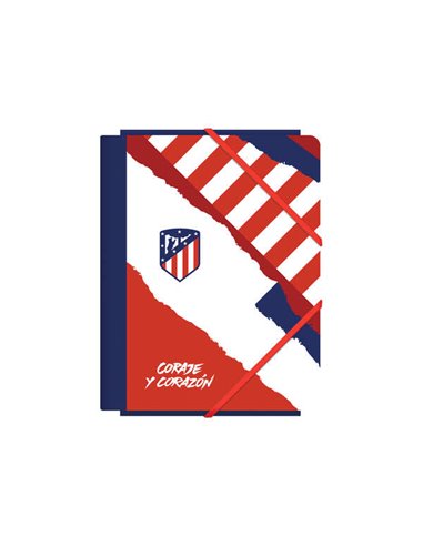 Dohe - Chemise en Carton Laminé Atletico de Madrid Courage et Cœur - 3 Rabats - Format A5 - Pages de Fins Imprimées - Fermeture 