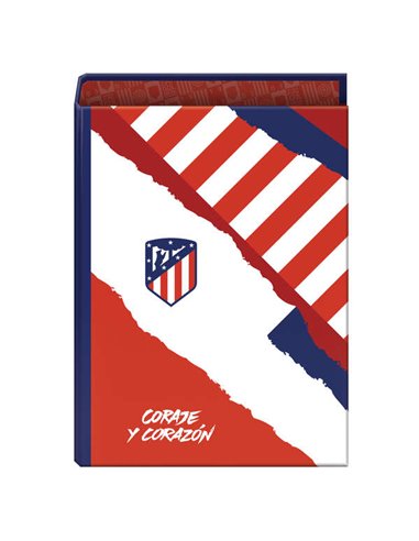 Dohe - Atletico de Madrid Courage et Coeur Classeur 4 Anneaux Format Folio - Couverture Carton Lignée - Anneaux Nickelés 40mm