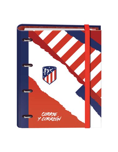 Dohe - Classeur 4 anneaux Atletico de Madrid Courage et Coeur Format A4 avec recharge 100 feuilles - 4 intercalaires colorés - F