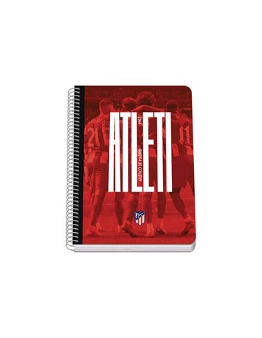 Dohe - Atletico de Madrid Atleti Carnet à Spirale Couverture Rigide - Format A5 avec 80 Feuilles 90gr - Feuilles Quadrillées 4mm