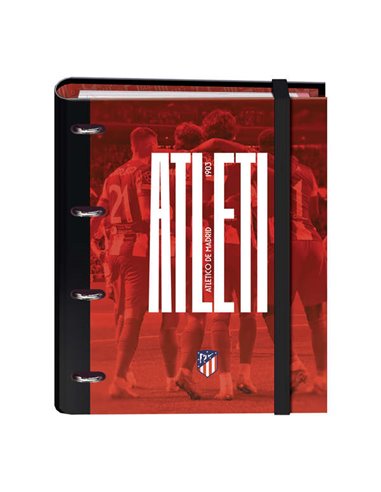 Dohe - Atletico de Madrid Atleti Classeur à 4 anneaux Format A4 avec recharge 100 feuilles - 4 intercalaires colorés - Fermeture