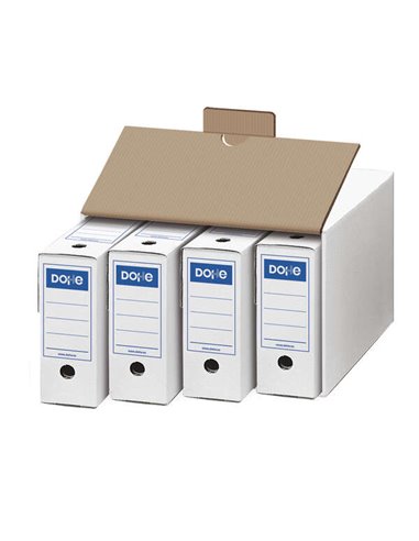 Dohe - Format Folio Definitive File - Capacité pour 4 unités - Fabriqué en carton blanc de qualité supérieure