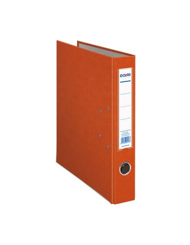 Dohe - Classeur à levier Archicolor avec Rado et porte-cartes - Dos étroit - Format Folio - Carton ligné - Coloris Orange