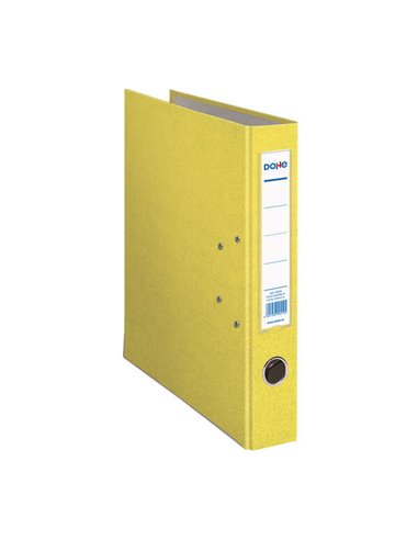 Dohe - Classeur à levier Archicolor avec Rado et porte-cartes - Dos étroit - Format Folio - Carton ligné - Coloris jaune