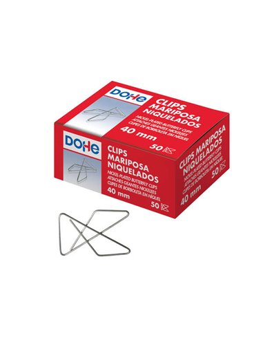 Dohe - 50 pinces papillon en fil nickelé - 10 mm - Qualité Premium