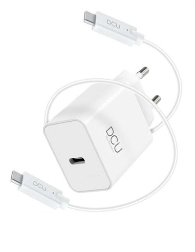 DCU Tecnologic - Chargeur USB Type C 30W - Charge Rapide et Efficace - Design Compact et Portable - Câble de Haute Qualité - Cou