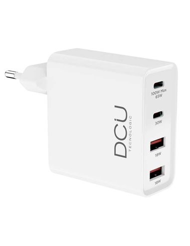 DCU Tecnologic - Chargeur Gan USB Type C 100W - Charge Rapide - Blanc