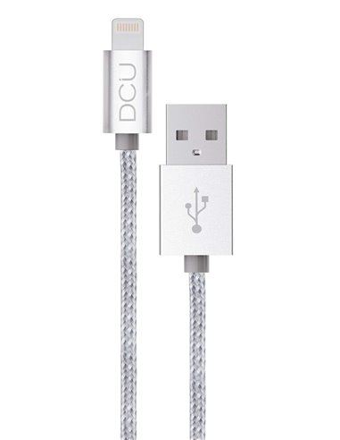 DCU Tecnologic - Câble Lightning C89 - Connecteur USB 2.0 en aluminium - Conducteur en cuivre - Couleur Argent