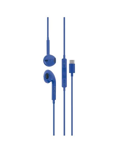 DCU Tecnologic - Casque USB Type C - Stéréo - Couleur Bleu