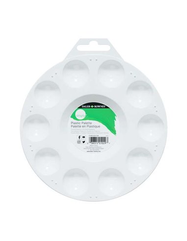 Daler Rowney - Palette de peinture en plastique Simply Round - 10 puits - Blanc