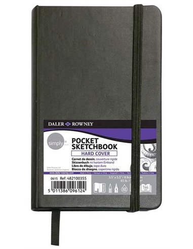 Daler Rowney - Carnet Simply Sewn - Format 9x14cm - 72 Feuilles de Papier 100g/mg2 - Coloris Blanc