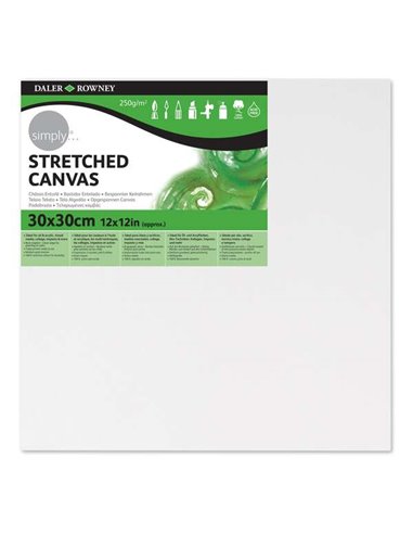 Daler Rowney - Cadre Simply Canvas 30x30cm - Triple Primer - Grain Moyen - 100% Sans Acide ALG-odon - 250g