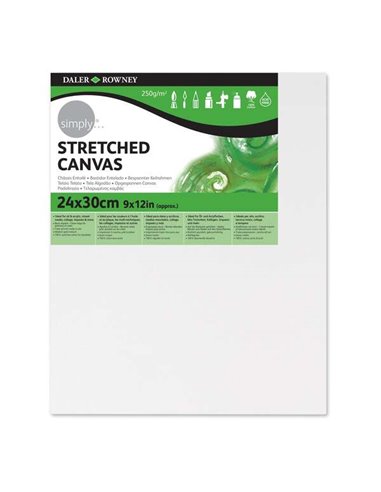 Daler Rowney - Cadre Simply Canvas 24x30cm - Triple Apprêt - Grain Moyen - 100% Sans Acide ALG-odon - 250g