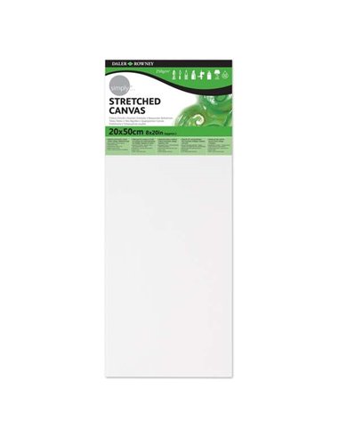 Daler Rowney - Cadre Simply Canvas 20x50cm - Triple Primer - Grain Moyen - 100% Sans Acide ALG-odon - 250g