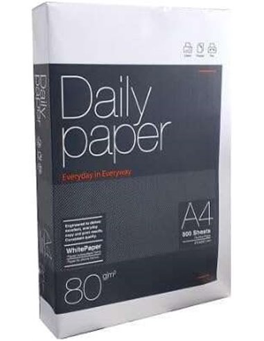 Papier Quotidien - Papier A4 80gr. 210 x 297 mm (500 feuilles) Blanc