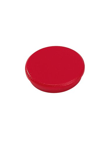 Dahle - 95532 Pack de 10 Aimants pour Tableau Blanc - Diamètre 32 mm - Couleur Rouge