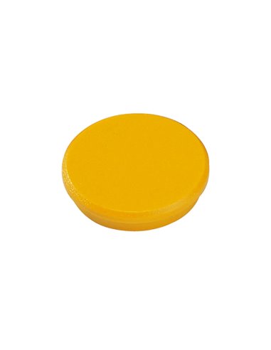 Dahle - 95532 Pack de 10 Aimants pour Tableau Blanc - Diamètre 32 mm - Couleur Jaune