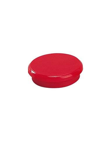 Dahle - 95524 Pack de 10 Aimants pour Tableau Blanc - Diamètre 24 mm - Couleur Rouge