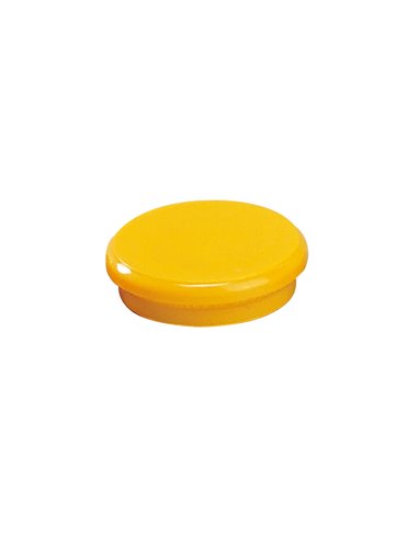 Dahle - 95524 Pack de 10 Aimants pour Tableau Blanc - Diamètre 24 mm - Couleur Jaune