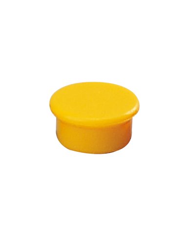 Dahle - 95513 Pack de 10 Aimants pour Tableau Blanc - Diamètre 13mm - Couleur Jaune