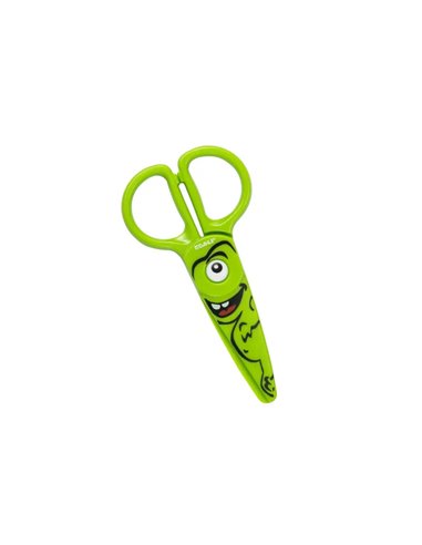 Dahle - 54678 Kids Ciseaux Enfant 12 cm pour les Petits - Lames en Plastique - Bouts Arrondis - Modèle Dino - Coloris Vert