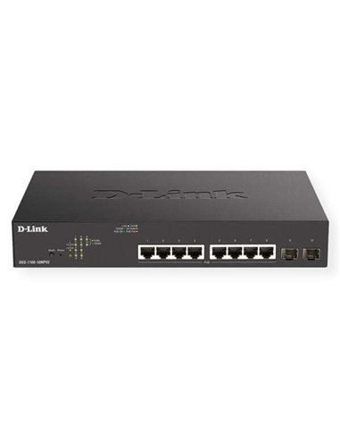 D-Link - Switch Semi-administrable 8 Ports PoE Gigabit 130W + 2 Ports Combo