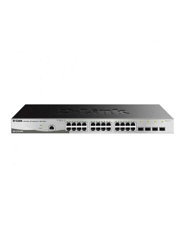 D-Link - Switch Semi-administrable 24 Ports PoE Gigabit 370W + 4 Ports Giga Combo