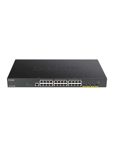 D-Link - Switch Semi-administrable 24 Ports Gigabit PoE 370W + 4 Ports SFP+ 10G