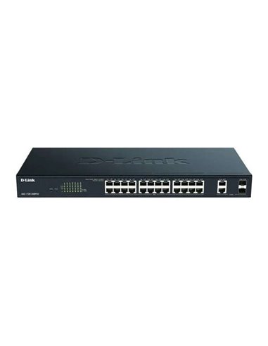 D-Link - Switch Semi-administrable 24 Ports Gigabit PoE 370W + 2 Ports Combo