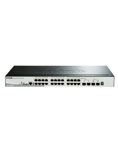 D-Link - Switch Semi-administrable 24 Ports PoE Gigabit 193W + 2 Ports SFP 1000 Mbps + 2 Ports SFP+ 10G