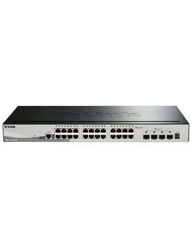 D-Link - Switch Semi-administrable 24 Ports Gigabit + 4 Ports SFP+ 10G