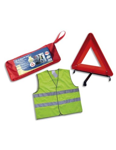 Equipement véhicules - triangle. gilet. et housse de rangement