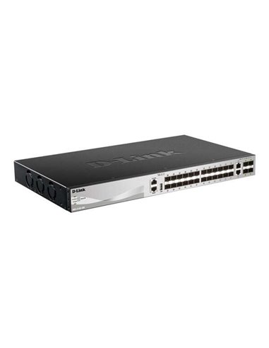 D-Link - Switch Manageable L3 24 Ports PoE Gigabit 370W + 2 Ports 10G + 4 Ports SFP+ 10G