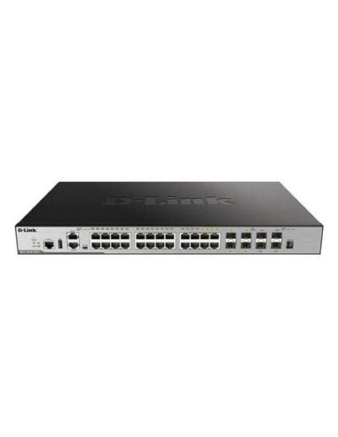 D-Link - Switch administrable 20 ports 10/100/1000 BASE-T + 4 ports combinés 1000 BASE-T/SFP + 4 ports 10GbE SFP+