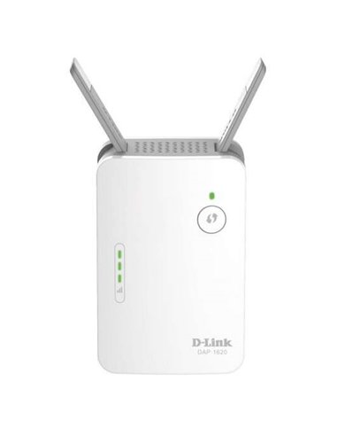 D-Link - Répéteur WiFi double bande AC1200 - Vitesse jusqu'à 1000 Mbps - Port RJ45 - 2 antennes externes - Bouton WPS - Couleur 