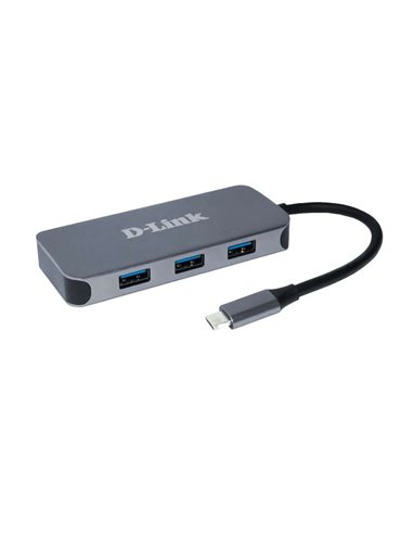 D-Link - Hub USB-C avec 3x USB 3.0, 1x USB-C, 1x HDMI 4K, 1x RJ45