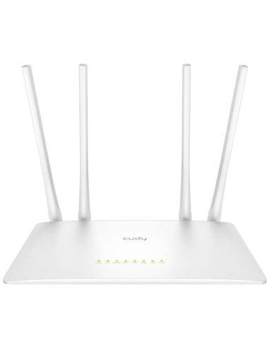 Cudy - Routeur WiFi intelligent WR1200 AC1200 double bande - 1x port Wan 100/10 Mbps et 4x ports Lan 100/10 Mbps - 4 antennes ex