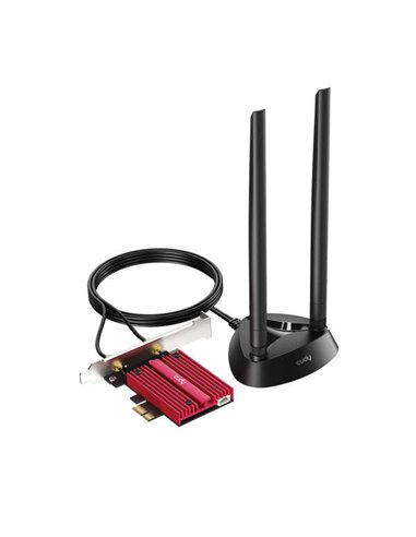 Cudy - Adaptateur réseau tri-bande WE4000 PCI-e AX5400 WiFi 6 - Bluetooth 5.2 - 2 antennes externes