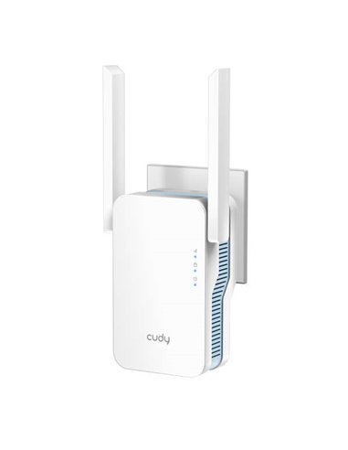 Cudy - Extension de portée double bande RE1200 AC1200 WiFi 6 - Jusqu'à 867 Mbps - Bouton WPS - 2 antennes externes