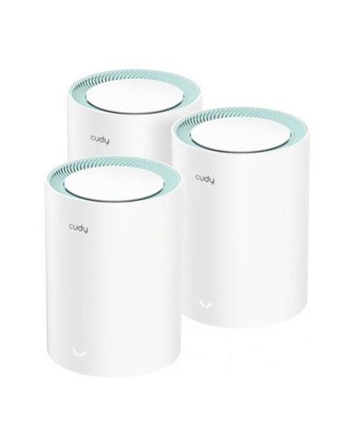 Cudy - M1300 Pack de 3 Systèmes WiFi Mesh Double Bande AC1200 - 867Mbps en 5GHz, 300Mbps en 2.4GHz - 1x Port LAN 1000/100/10Mbps