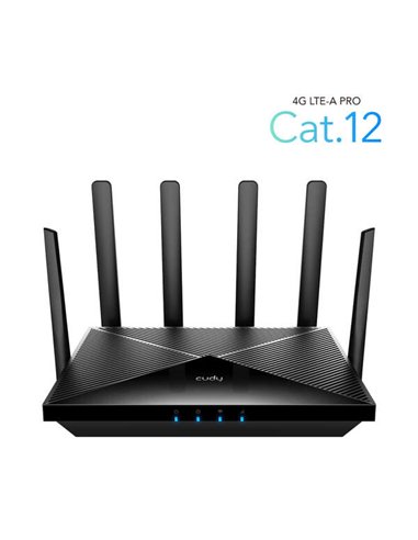 Cudy - Routeur WiFi double bande LT12 AC1200 4G LTE - 4x ports Gigabit - 6 antennes externes