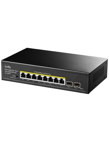 Cudy - Switch PoE+ Gigabit GS1008PS2 8 ports avec 2 emplacements Gigabit SFP