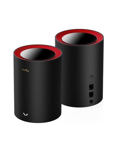 Cudy - AX3000 Pack de 2 systèmes WiFi 6 Mesh AX3000 2,5G double bande - Prend en charge la bande passante 20/40/80/160 MHz - 1 p