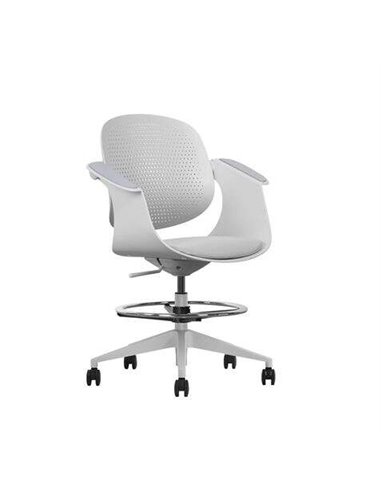 Cromad - Chaise/Tabouret de Bureau Ergonomique Top Work - Hauteur réglable jusqu'à 0,78 m - Dossier inclinable - Anneau repose-p