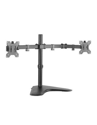 Cromad - Support de table avec bras articulés pour 2 moniteurs 13"-32" - Pivotant et inclinable - Gestion des câbles - VESA 100x