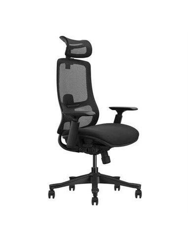 Cromad - Chaise de Bureau Senior SE1300 - Appuie-Tête, Dossier et Accoudoirs 3D Réglables - Assise avec Mousse de Haute Qualité 