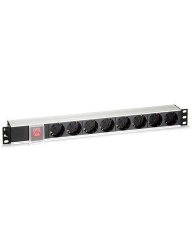 Cromad - Multiprise 8 Shuckos pour Montage en Rack 19" 1U - Interrupteur On/Off - Boîtier Aluminium - Câble 1,80m